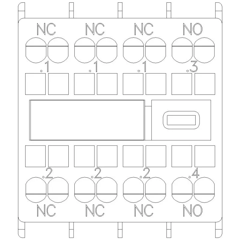 Siemens SIRIUS pagalbinis kontaktų blokas 1NO+3NC, priekinio montavimo, varžtiniai gnybtai, 3RH2911-2HA13