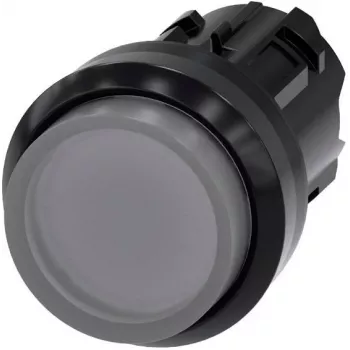 Siemens SIRIUS ACT Apšviestojo mygtuko priekinis elementas, plastikinis, skaidrus, 22mm, juodas priekinis žiedas 3SU1001-0BB70-0AA0