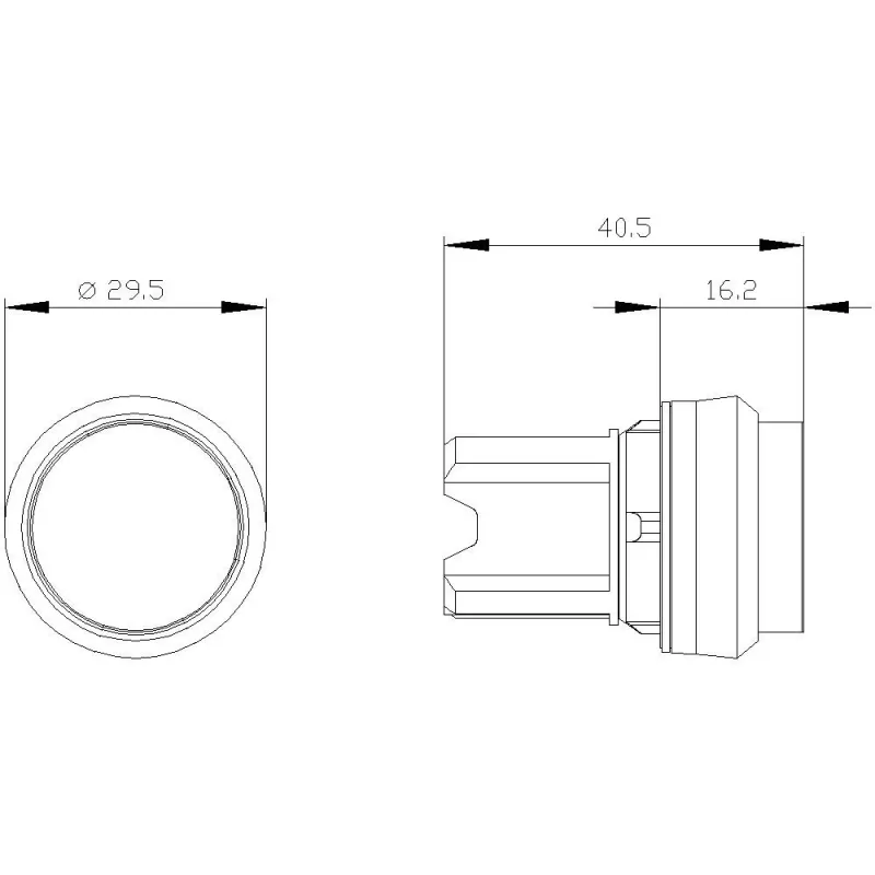 Siemens SIRIUS ACT Apšviestojo mygtuko priekinis elementas, plastikinis, skaidrus, 22mm, juodas priekinis žiedas 3SU1001-0BB70-0AA0