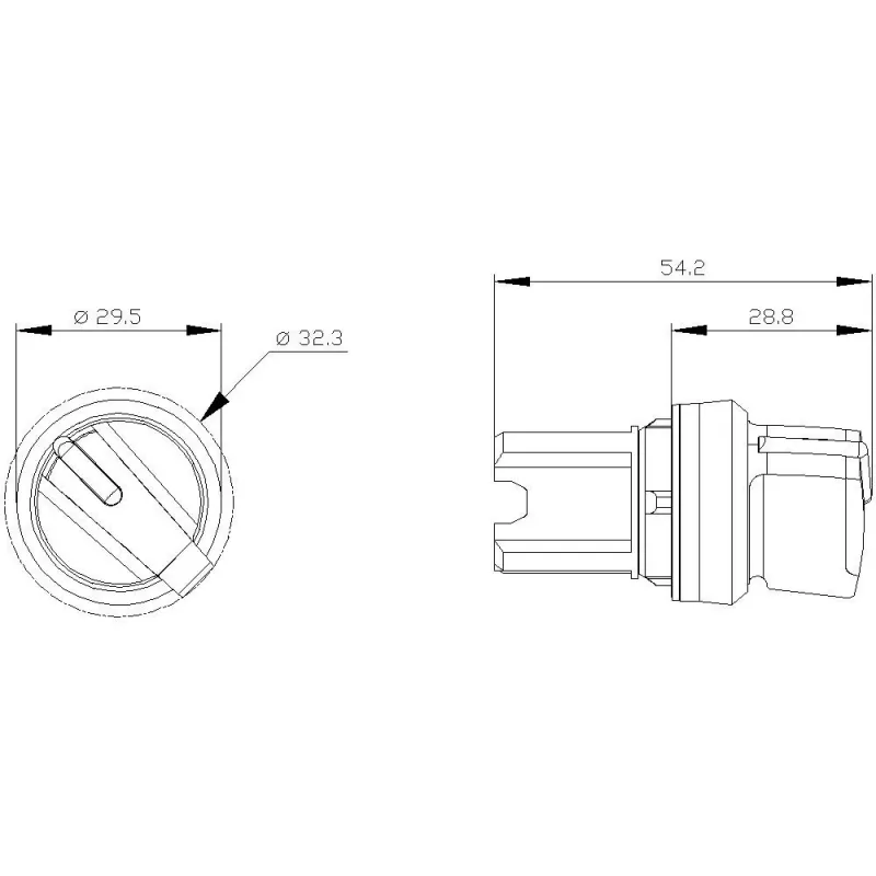 Siemens SIRIUS ACT perjungiklio priekinis elementas, plastikinis, žalias, 22 mm, 2 padėčių, O-I, fiksuojamas 3SU1002-2BF40-0AA0