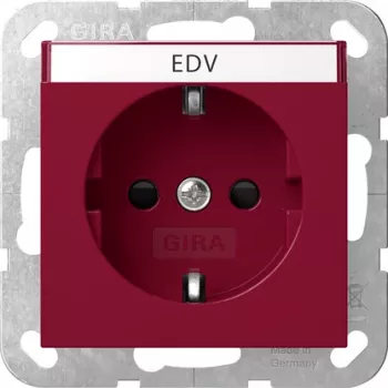 Gira SCHUKO lizdas su padidinta apsauga nuo prisilietimo, System 55, raudonas 4462108