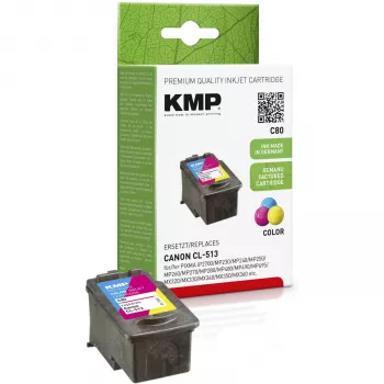 KMP C80 trijų spalvų rašalo kasetė (žydra, purpurinė, geltona) - 13 ml - Suderinama su Canon PIXMA MP230, MP252, MP258, MP272, MP280, MP282, MP495, MP499, MX360, MX410, MX420 1512.4530