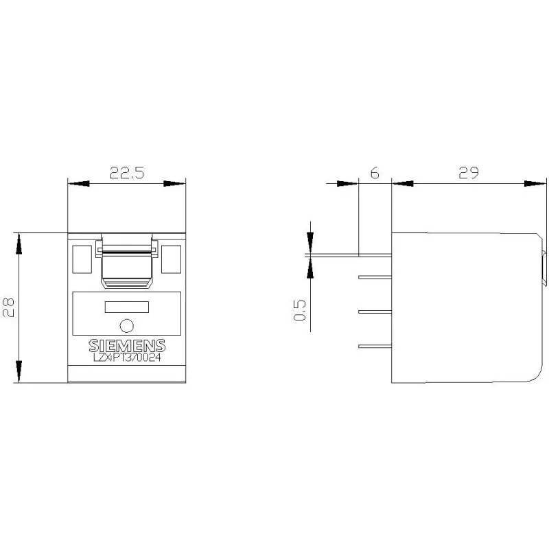 Siemens SIRIUS LZX:PT370024 kištukinė relė 24V DC 3CO 10A