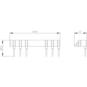 Siemens SIRIUS 3RA2913-3DA1 laidų modulis reversiniams kontaktoriams, S00/S0, varžtiniai gnybtai, viršutinis montavimas