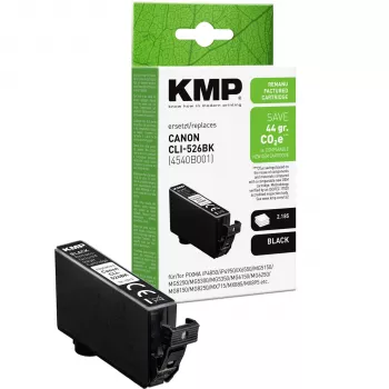 KMP suderinama juoda rašalo kasetė Canon CLI-526 BK (1513, 4011)