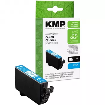 KMP cyan rašalo kasetė, suderinama su Canon CLI-526 C (1513,4003)