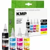 KMP PRINTTECHNIK rašalo papildymo rinkinys Brother BTD180BK/C/M/Y - juodas 110ml, žydras/mėlynai raudonas/geltonas po 50ml (Suderinamas) 1555,0005
