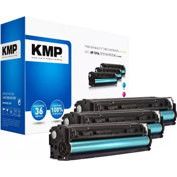 KMP 1236,0030 Suderinama tonerių kasetė, rinkinys HP LaserJet Pro 200 color M251n/M251nw - žydra, purpurinė, geltona (3 vnt., po 1800 psl.)