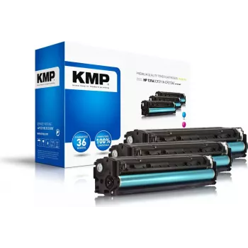KMP 1236,0030 Suderinama tonerių kasetė, rinkinys HP LaserJet Pro 200 color M251n/M251nw - žydra, purpurinė, geltona (3 vnt., po 1800 psl.)