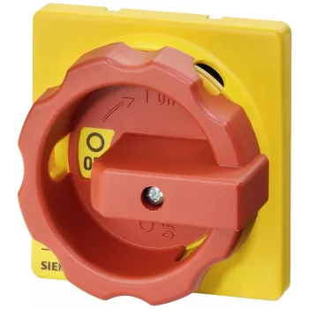 Siemens SIRIUS 3LD rotacinis valdymo mechanizmas 3LD9224-3B, raudona rankena/geltona priekinė plokštė, IP65, užrakinamas