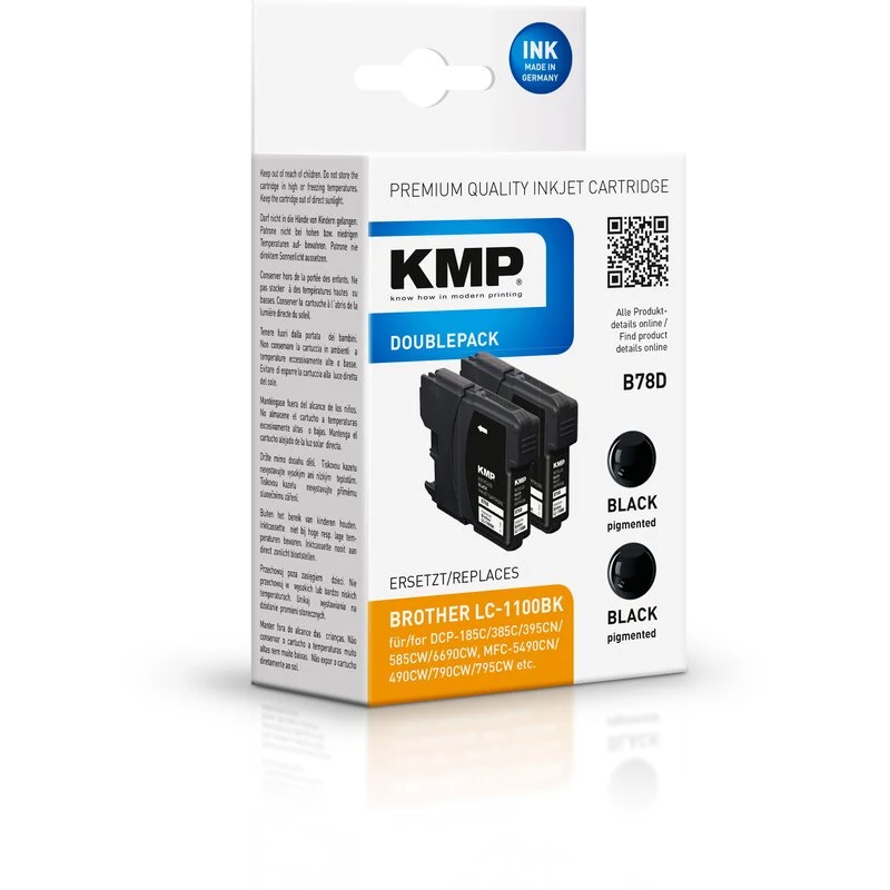 KMP Brother DCP-185C/385C/395CN/585CW/6690CW, MFC-5490CN/490CW/790CW/795CW/5890CN/5895CW/990CW/6490CW/6890CDW, DCP-J715W, MFC-J615W (1522,4821) suderinama juoda rašalo kasetė