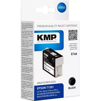 KMP E166 juoda suderinama rašalo kasetė Epson Stylus Office & WorkForce (25 ml, didelės išeigos, pakeičia T1301) 1618.4001