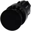 Siemens SIRIUS ACT grybo formos mygtuko priekinis elementas, plastikinis, juodas, 22 mm, 40 mm actuatorius, fiksuojantis, atblokuojamas patraukus 3SU1000-1AD10-0AA0