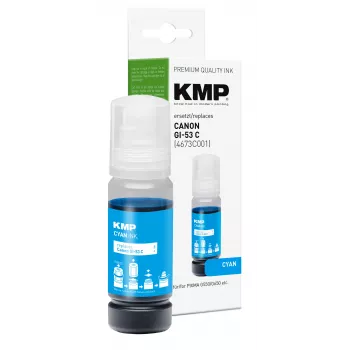 KMP PRINTTECHNIK raudonai žalias (cyan) rašalo papildymo butelis Canon GI-53C (4673C001) 60 ml 1583,0003