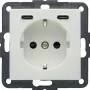 Hager Berker 48151909 Schuko lizdas su USB-C 20W PD, S.1, poliarinė balta blizgi