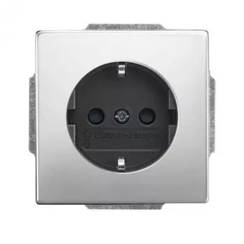 Busch-Jaeger SCHUKO kištukinis lizdas su įdėklu, nerūdijantis plienas, 1 vietos, 16 A, 250 V 2CKA002013A5452