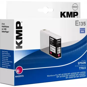 KMP E135 purpurinės spalvos rašalo kasetė - 21 ml - Suderinama su Epson T7023 - skirta Epson WorkForce Pro WP-4015, WP-4025, WP-4095, WP-4515, WP-4525, WP-4535, WP-4545, WP-4595