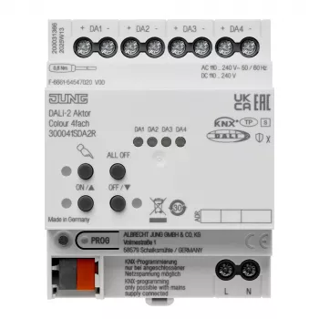 JUNG KNX DALI-2 spalvų aktorius, 4 kanalų, DIN bėgelio, 4 TE, Secure (300041SDA2R)
