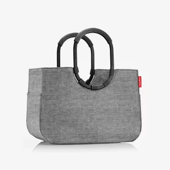reisenthel loopshopper L pirkinių krepšys, Twist Silver, 25 L, aliuminio rėmas, poliesteris OR7052