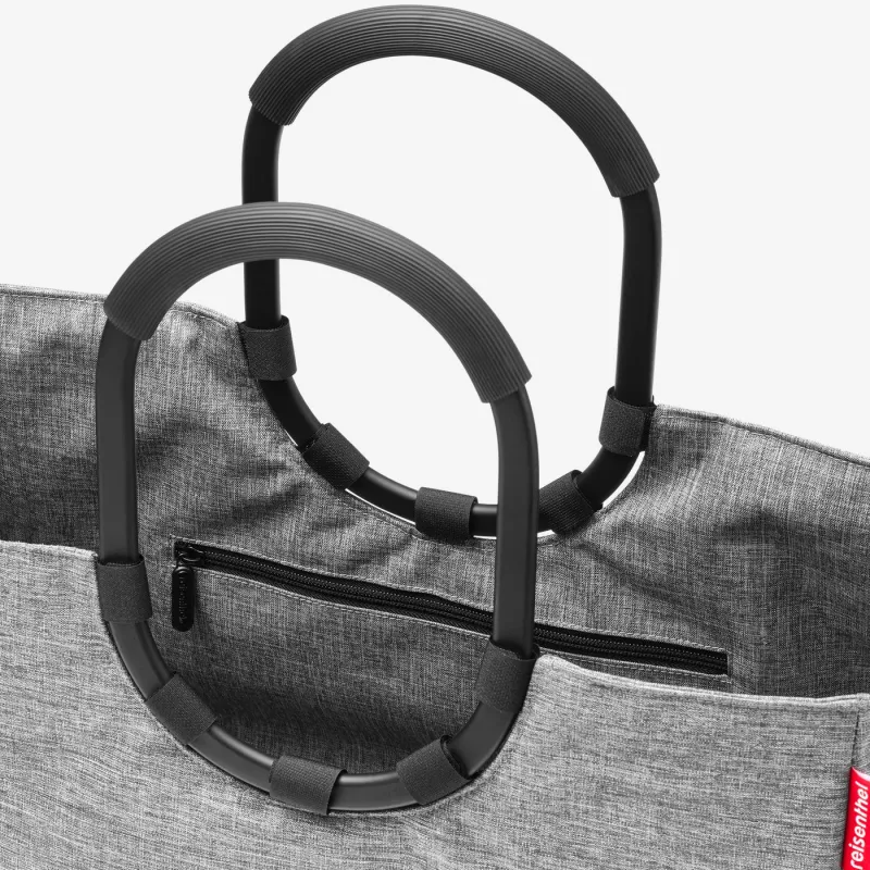 reisenthel loopshopper L pirkinių krepšys, Twist Silver, 25 L, aliuminio rėmas, poliesteris OR7052