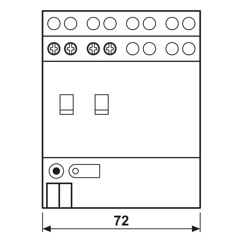 Jung KNX perjungimo aktorius, 2 kanalų, 16 A, 230 V AC, DIN bėgelis, 2 TE 2302.16REGHM