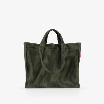 reisenthel Softshopper cord dark matcha GR5057 rankinė per petį, poliesteris, 28 l