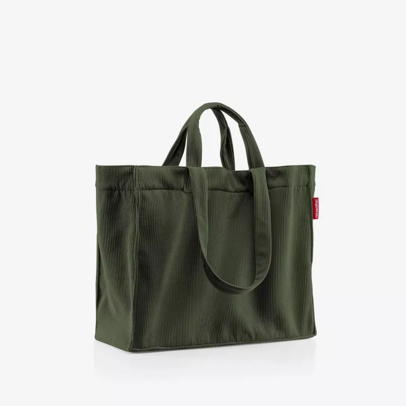 reisenthel Softshopper cord dark matcha GR5057 rankinė per petį, poliesteris, 28 l