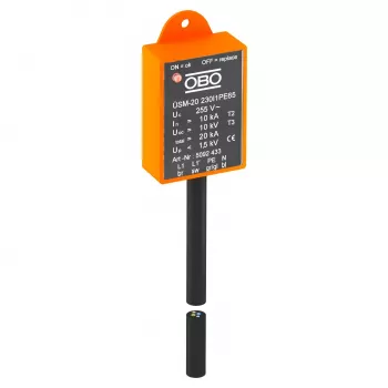 OBO BETTERMANN ÜSM-20-230I1PE65 apsaugos nuo viršįtampių modulis LED šviestuvams, 1 fazės, 2 tipo SPD, IP65 5092433