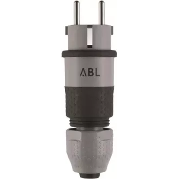 ABL 100000070 Professional SCHUKO ir prancūzų/belgų hibridinis kištukas, pilkas, IP54, 16A, 250V, varžtiniai gnybtai, montuojamas ant kabelio