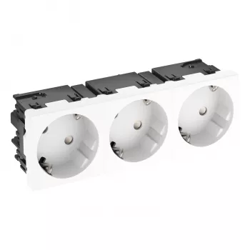 OBO BETTERMANN Connect 45 STD-D3SC RW3 3 vietų Schuko kištukinis lizdas 33° grynai balta 6120503