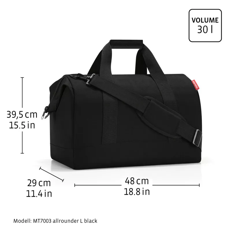 Reisenthel Allrounder L unisex gydytojo krepšys su užtrauktuku, pilkas monochromatinis poliesteris (MT7052)