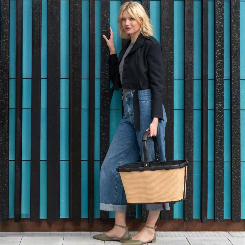 Reisenthel Carrybag Frame Raffia Black 22L pirkinių krepšys BK 7079