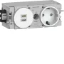 Hager Winsta įleidžiamas SCHUKO lizdas su 2x USB-C PD 20W įkrovikliu, grynai balta GS17009016