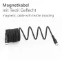 MAXTRACK C532-1L USB 2.0 susuktas kabelis, USB-A į USB-C, 1 m, juodas, auksuoti kontaktai