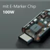 MAXTRACK C532-1L USB 2.0 susuktas kabelis, USB-A į USB-C, 1 m, juodas, auksuoti kontaktai