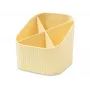 HAN X-LOOP rašiklių laikiklis, pastelinės geltonos spalvos plastikas, 4 skyriai, 111 x 111 x 105 mm, 17238-815D