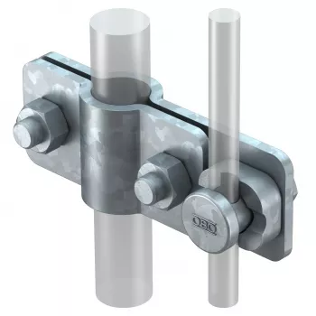 OBO Bettermann jungiamoji spaustukas 2710/25 25 mm kryžminis spaustukas apvaliems ir plokštiems laidininkams (5001226)
