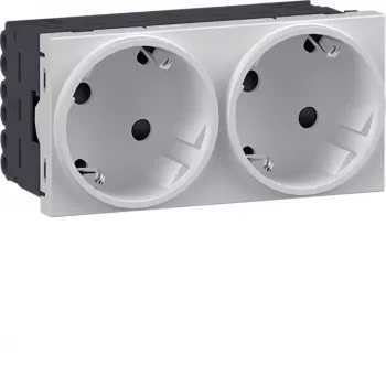 HAGER GS20229016 SCHUKO lizdas, 2 vietų, 33°, traffic white