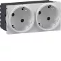 HAGER GS20229016 SCHUKO lizdas, 2 vietų, 33°, traffic white