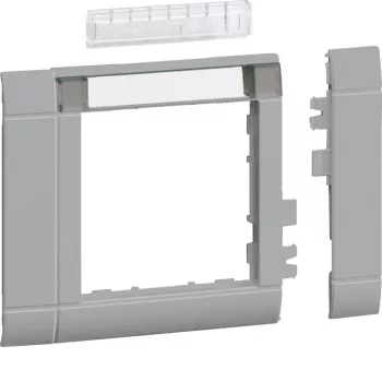 HAGER GR0802ALAN modulinio rėmo dangtelis, ZS 55, 80x80 mm, šviesiai pilkas, be halogenų