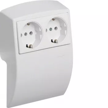 HAGER L22509010 dvigubas kištukinis lizdas Pure White (Kallysto)