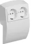 HAGER L22509010 dvigubas kištukinis lizdas Pure White (Kallysto)