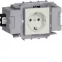 HAGER GS10019016 1 lizdo Schuko rozetė su Wago Winsta priekiniu fiksavimu, grynai balta