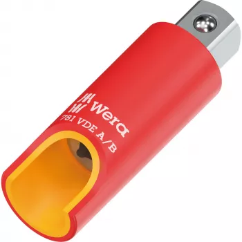 Wera 781 A/B VDE izoliuotas lizdų adapteris 1/4 colio kvadratinei pavarai su mechaniniu fiksavimu 05024690001