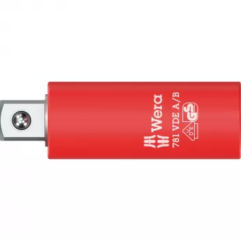 Wera 781 A/B VDE izoliuotas lizdų adapteris 1/4 colio kvadratinei pavarai su mechaniniu fiksavimu 05024690001