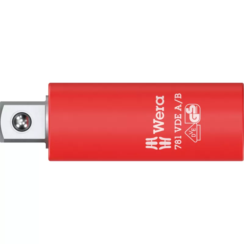 Wera 781 A/B VDE izoliuotas lizdų adapteris 1/4 colio kvadratinei pavarai su mechaniniu fiksavimu 05024690001