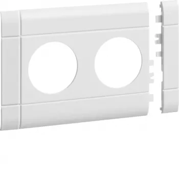 Hager GB100209016 dengiamoji plokštė 2 vietų kištukiniams lizdams BRH kanalams, traffic white (RAL 9016)