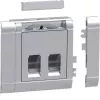 Hager GSETDM032LAN duomenų lizdų montavimo rinkinys, 2x RJ45, Cat.6A, ekranuotas, aliuminio priekinė plokštė, Type 03