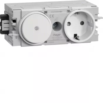 HAGER GS11009016 Schuko lizdas su perjungikliu, traffic white