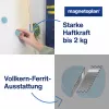 MAGNETOPLAN HOLTZ Discofix apvalus magnetas Magnum, mėlynas, pilno branduolio feritas, 2,0 kg laikymo jėga (1660003)